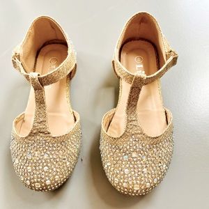 Link girls bedazzled rhinestone dress shoes